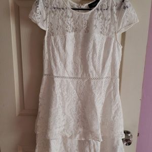 Aakaa White Lace Dress